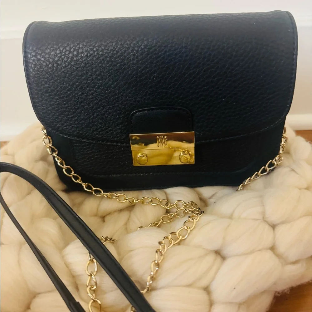 Inc Chic Black Bag with chain strap